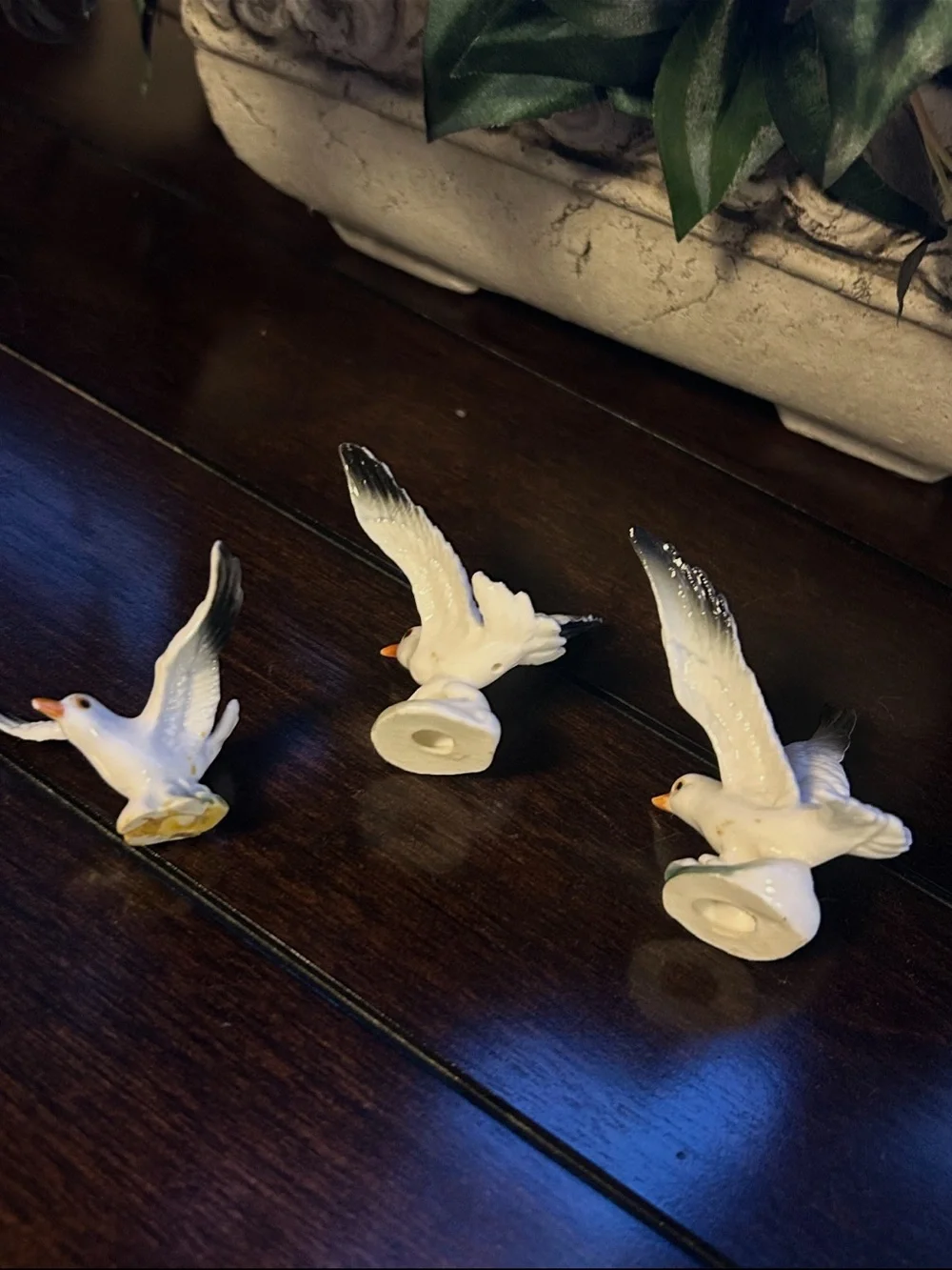 Vintage Bone China Seagull Bird Figurines Set of 3 Japan Style